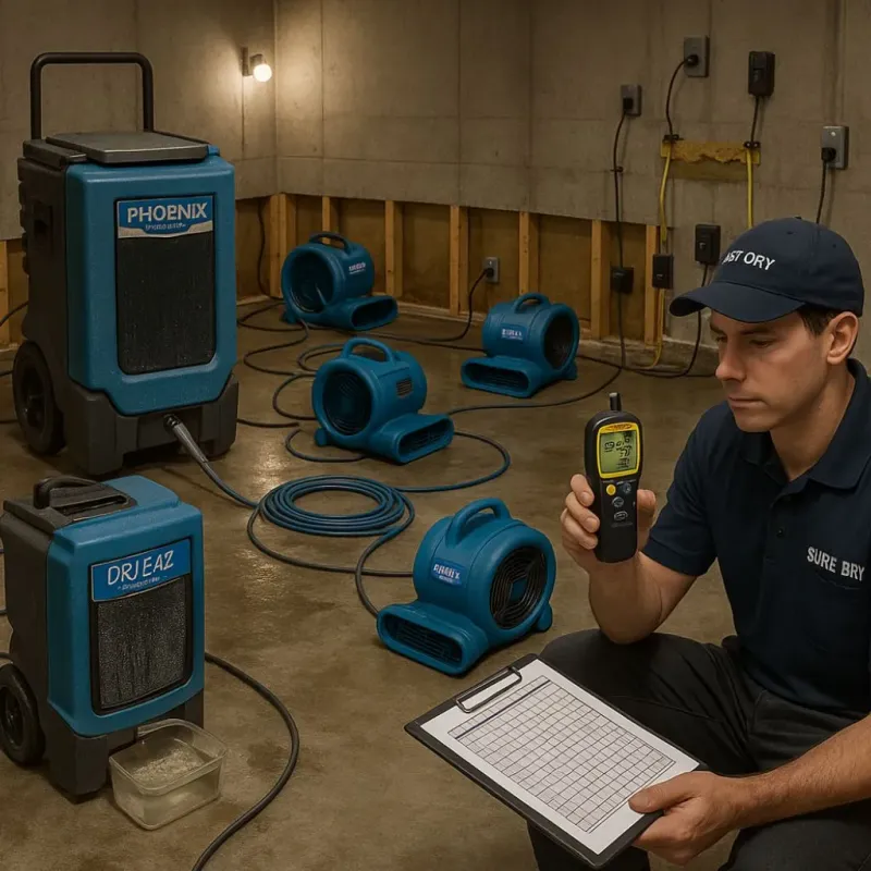 Structural Drying and Dehumidification process in Galt, CA